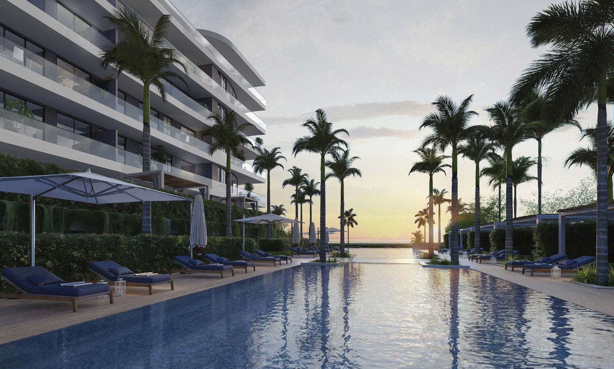 Sunset pool deck