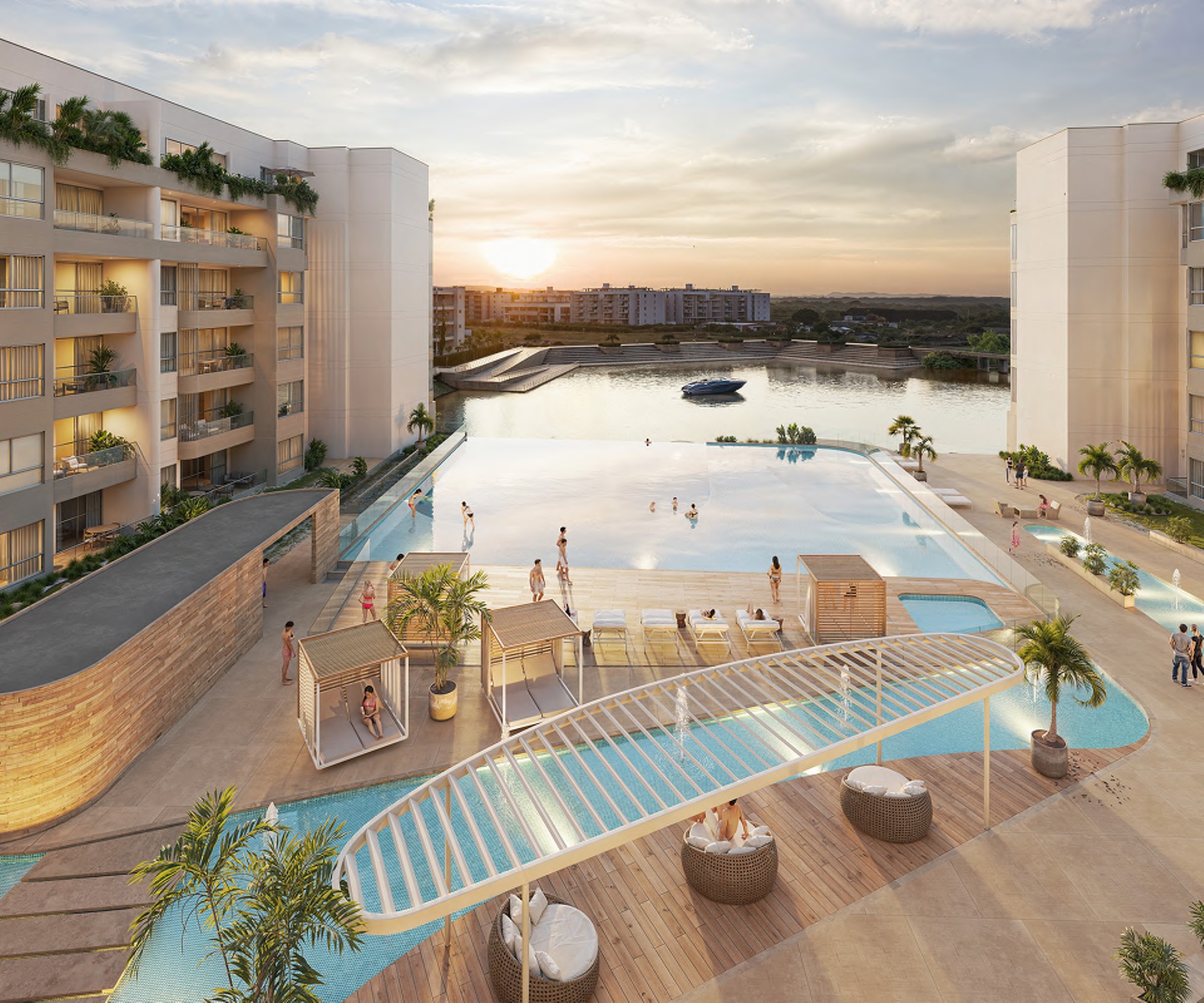 Infinity pool at sunset