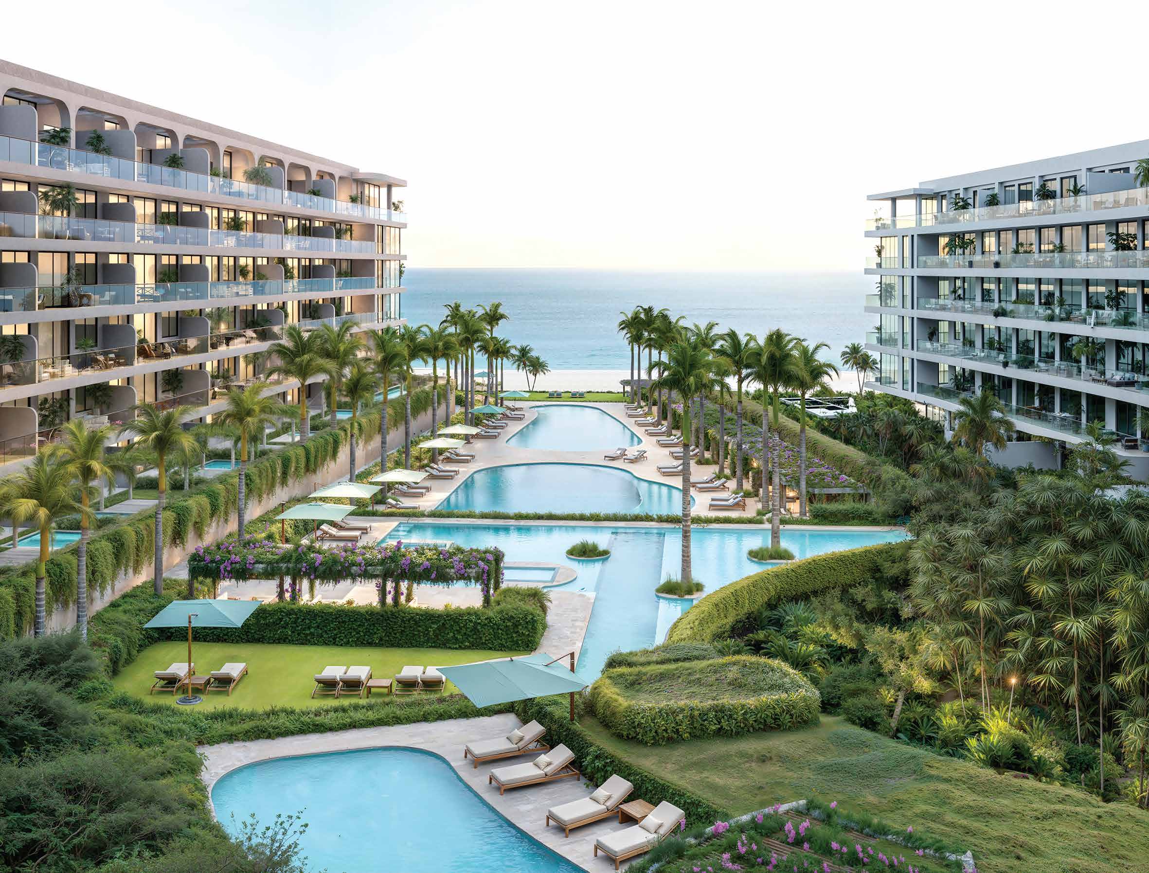 Central courtyard & pools