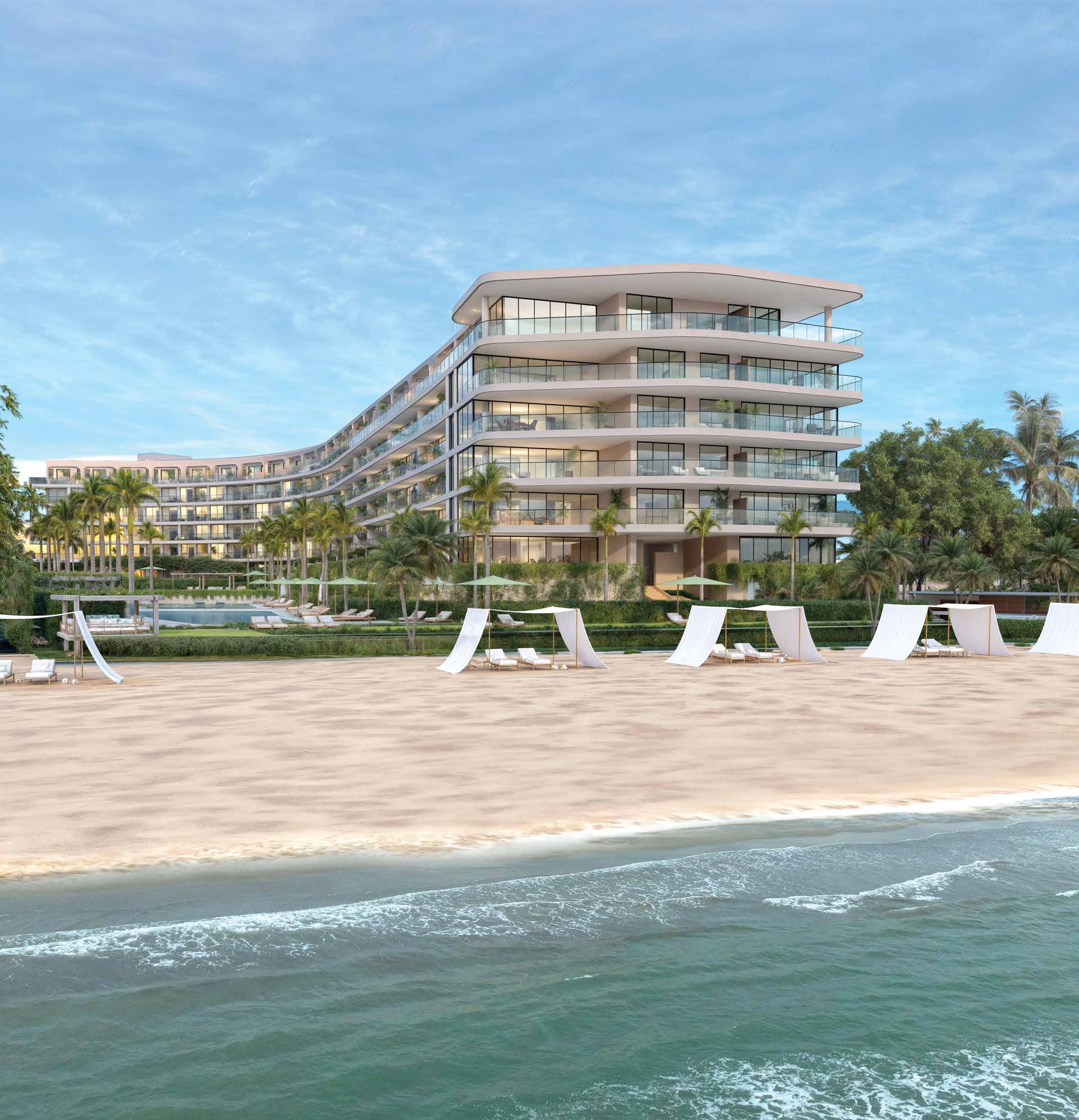 Beach cabanas & beachfront