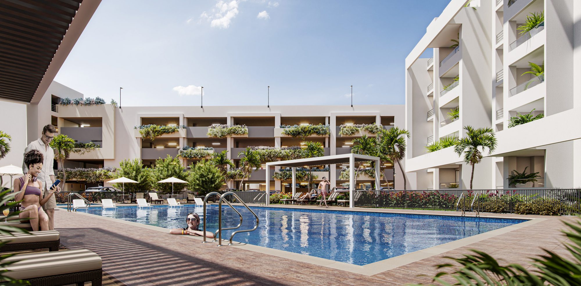 Pool aerial view