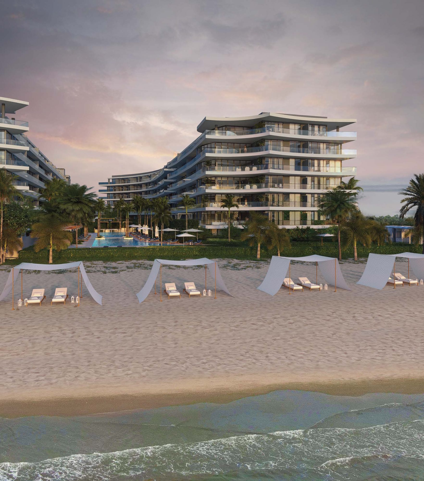 Beach-side sun beds