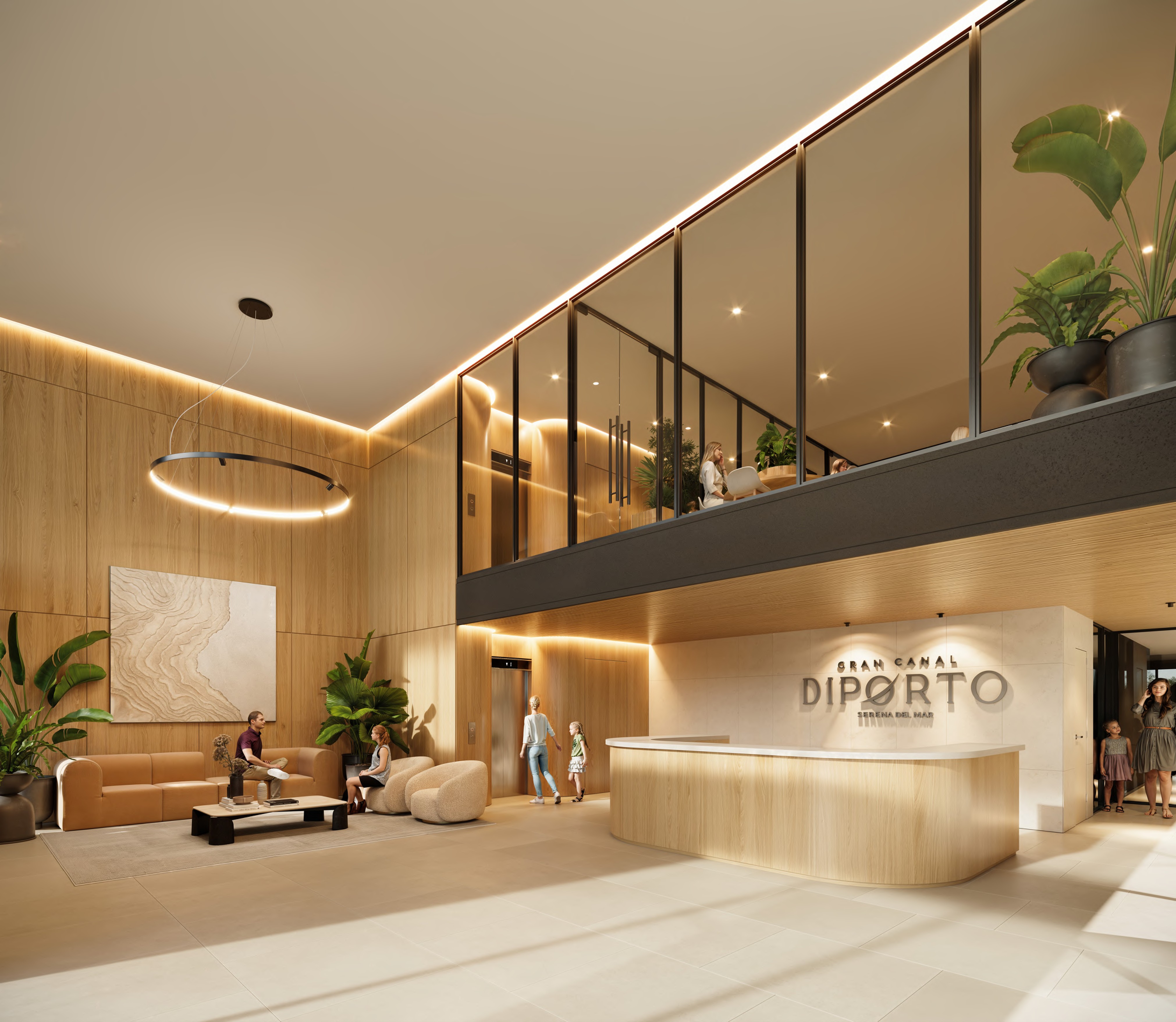 Double-height lobby