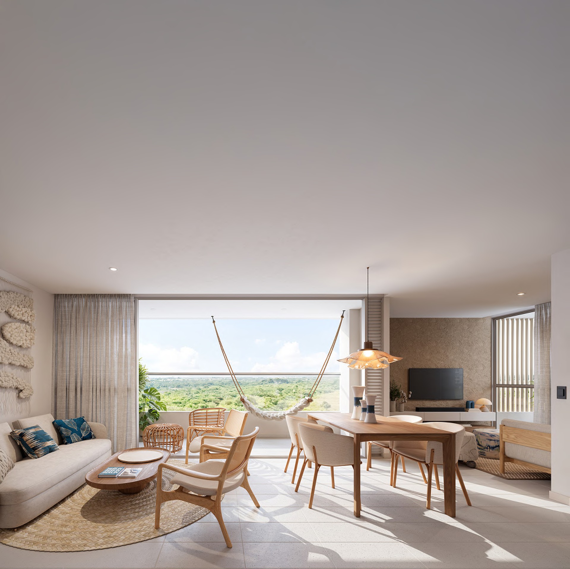 Living & dining with balcony